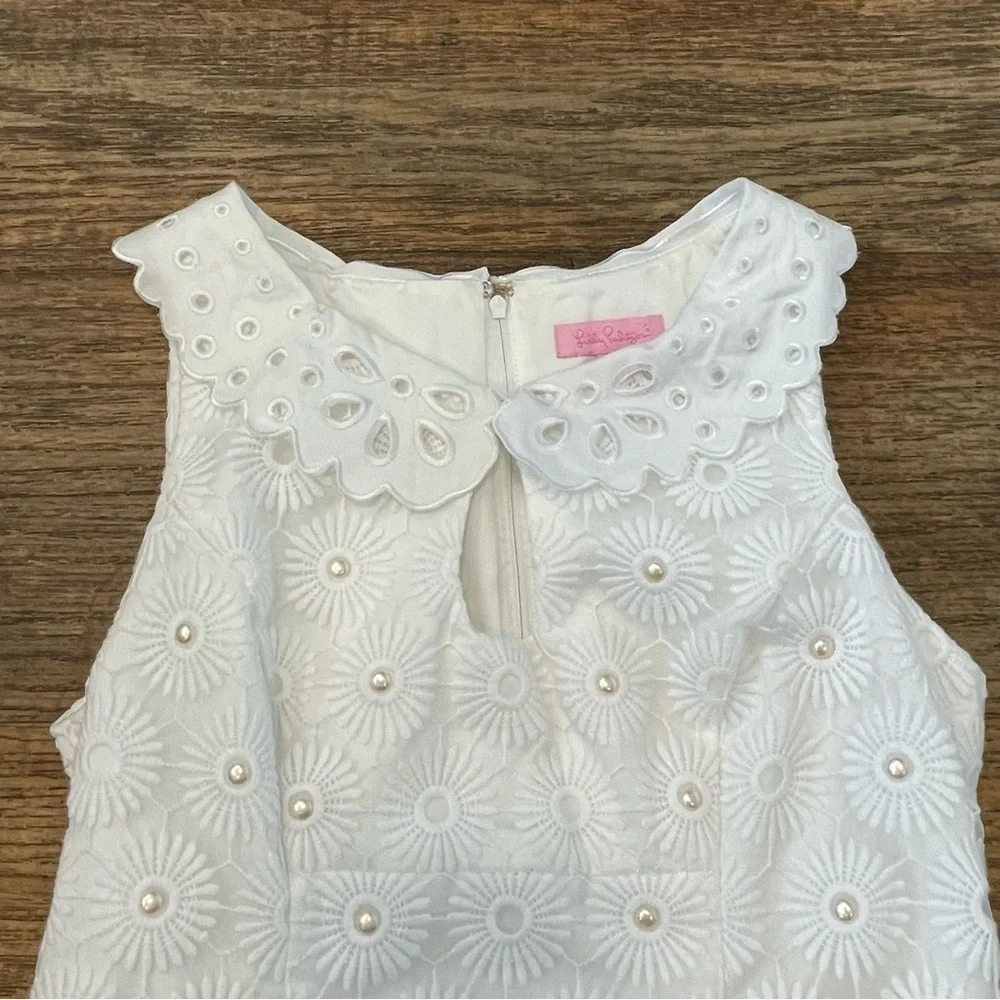 Lilly Pulitzer Nicci Pinwheel Pearl Embellished Sheath Dress Size 0 - Picture 5 of 8